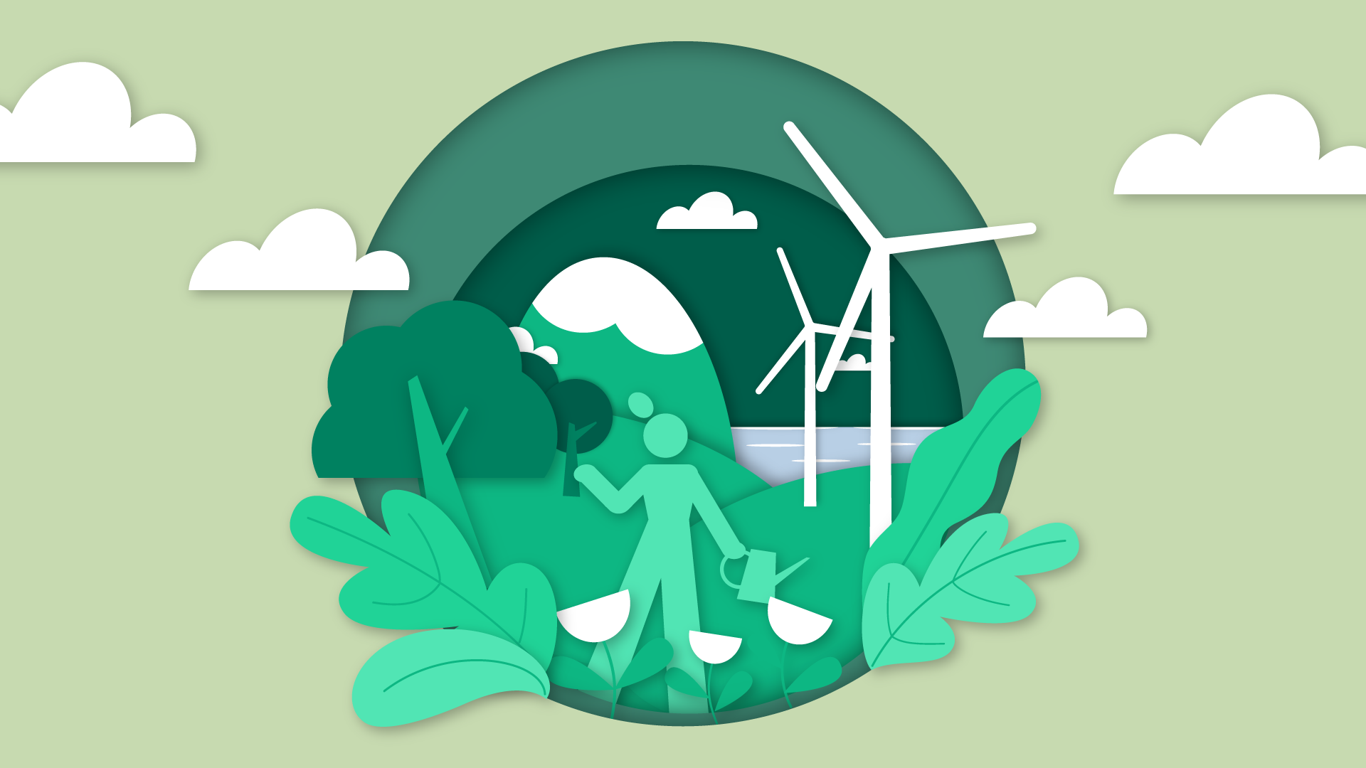 women with a watering jug